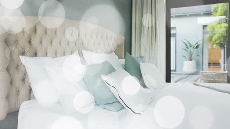 animación de manchas de luz blanca sobre los interiores de las casas