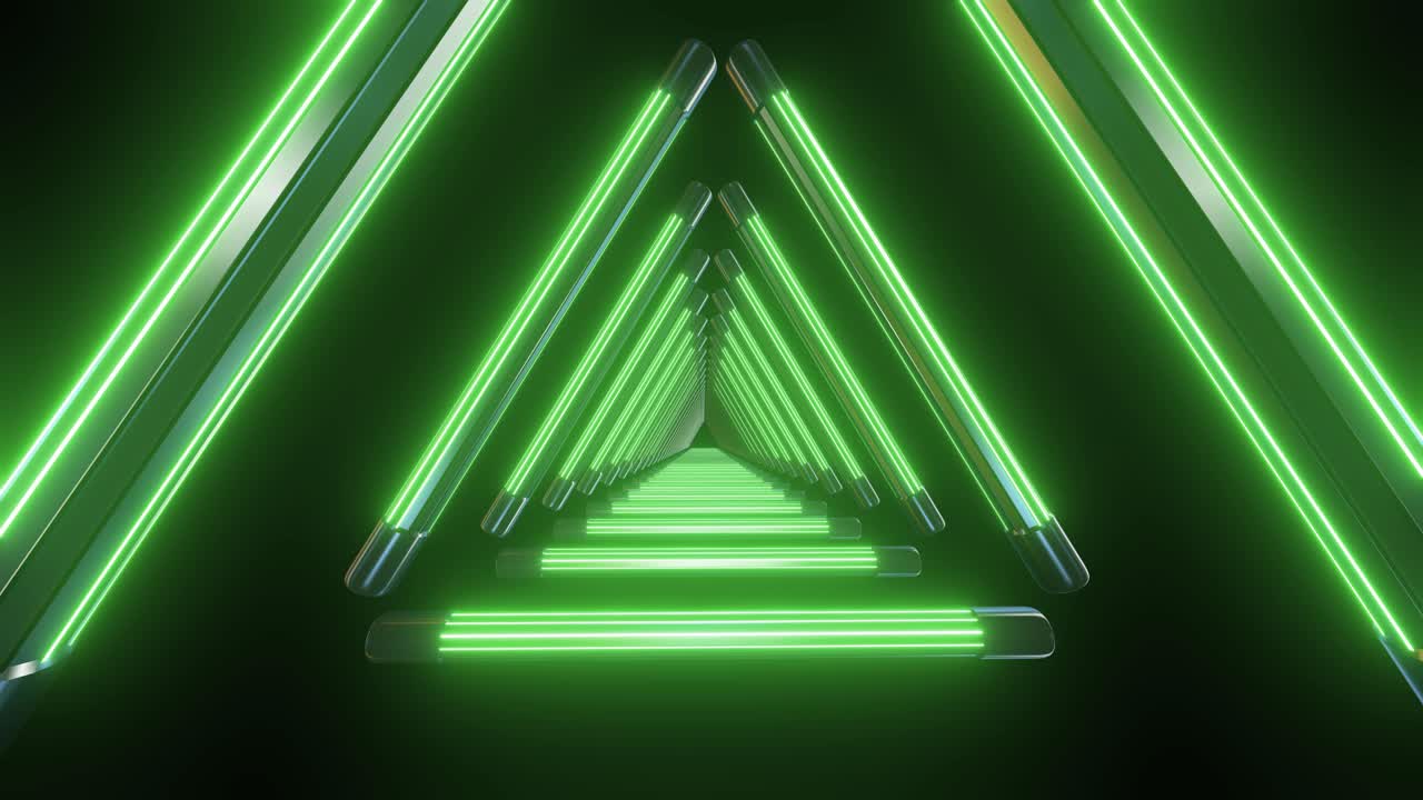 Glowing Green Triangle Tunnel