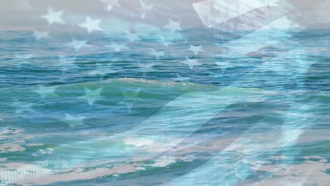 Digital-composition-of-waving-us-flag-against-waves-in-the-sea