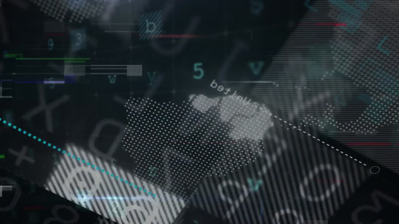 검은색 배경 위의 데이터 처리 애니메이션