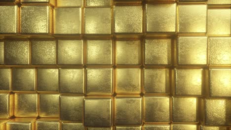 beautiful abstract golden cubes. the golden wall of blocks is moving. seamless loop 4k cg 3d animation