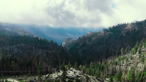 big creek mountains near shaver lake california sunset with atmospheric mist timelapse