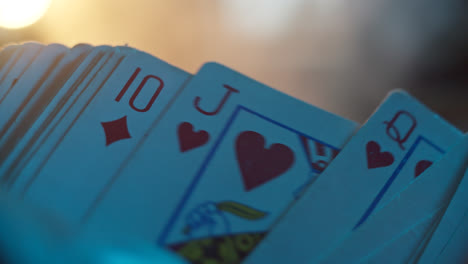 close-up of playing cards