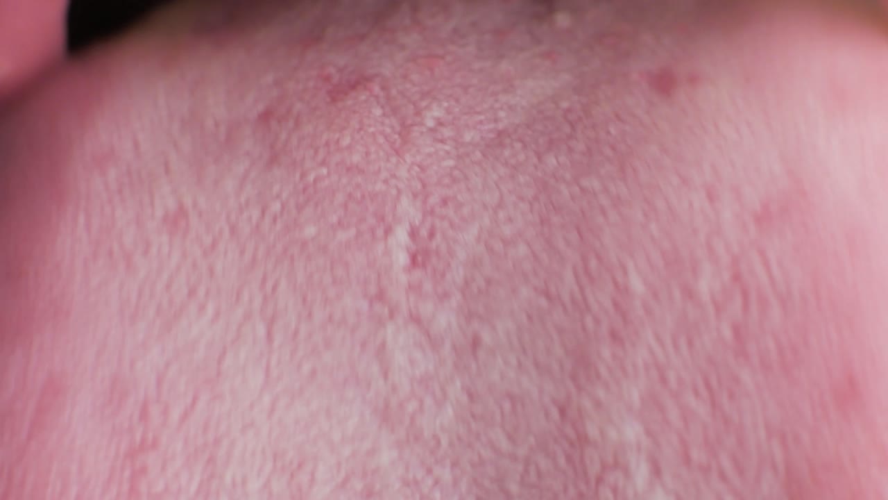tongue of a male adult CLOSE UP