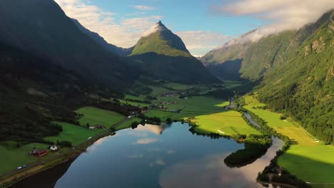 aerial footage beautiful nature norway