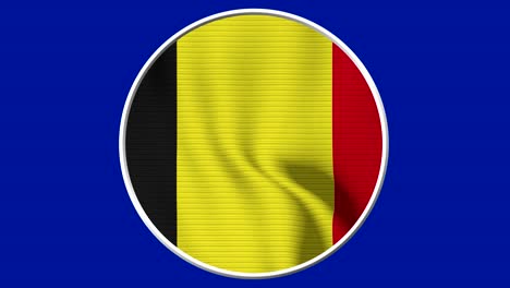 Belgium Circular Flag Loop - Realistic 4K flag waving in the wind