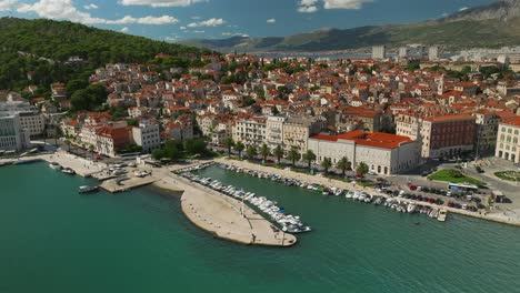 approaching aerial view of marjan hill and the
