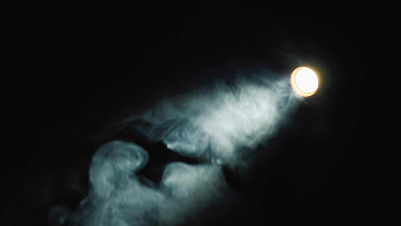 Lantern Illuminates The Smoke On The Background
