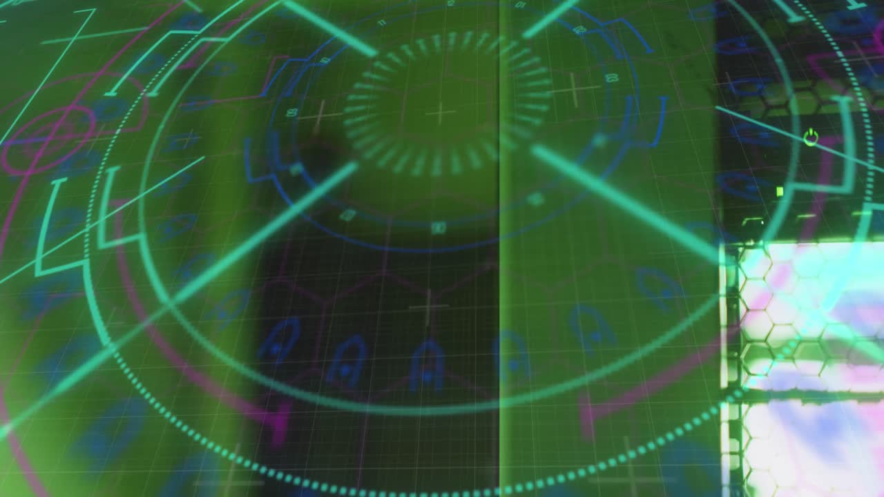 animación del procesamiento de datos a través de servidores informáticos