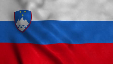 flag of the republic of slovenia, waving in wind. realistic flag background