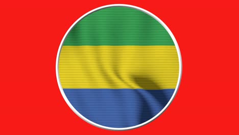 gabon circular flag loop - realistic 4k flag waving in the wind