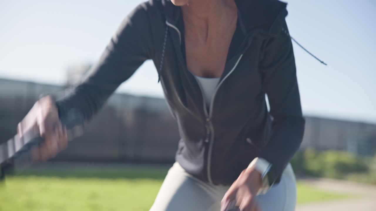 피트니스, 로프, 운동하는 흑인 여성