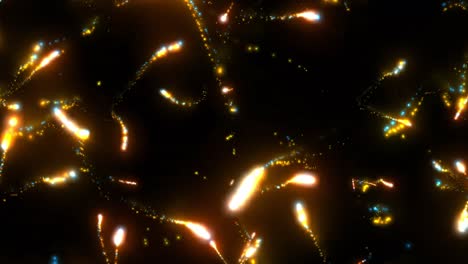 gráficos de movimiento de fuegos artificiales con fondo nocturno