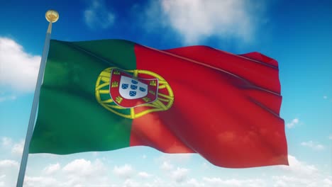 4k highly detailed flag of portugal loopable