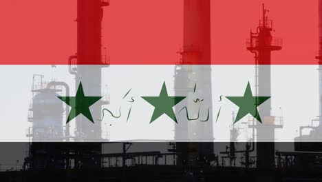 Animación-De-La-Bandera-De-Irak-Sobre-La-Fábrica.