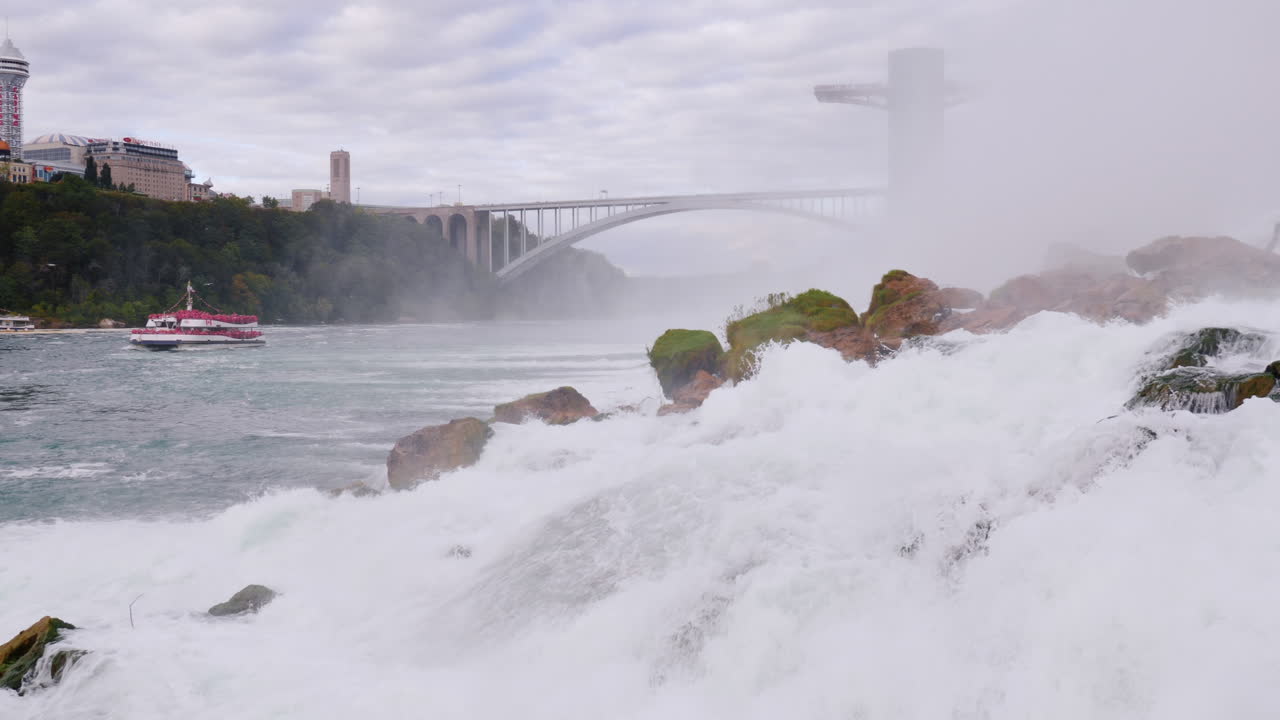 скалы у основания ниагарского водопада