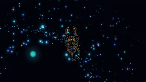 composition of scorpio star sign over starry night sky