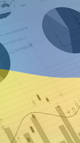 animación de gráficos y datos sobre la bandera de ucrania