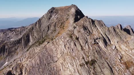 orbiting around mountain peak high in the alpine of south rockies