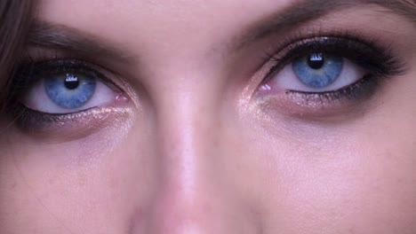 primer plano de los ojos de la mujer con maquillaje