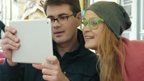 young people having a video chat outdoor