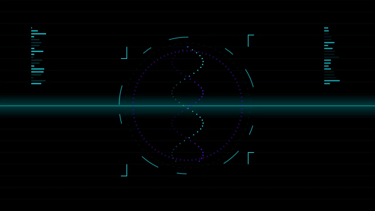 Animação de Hélice de DNA Digital com Interface HUD Futurista