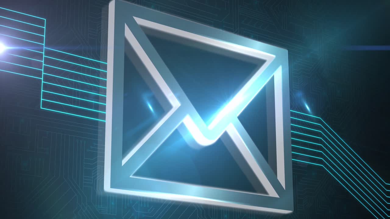 animación de la envolvente de la interfaz digital con líneas verdes brillantes