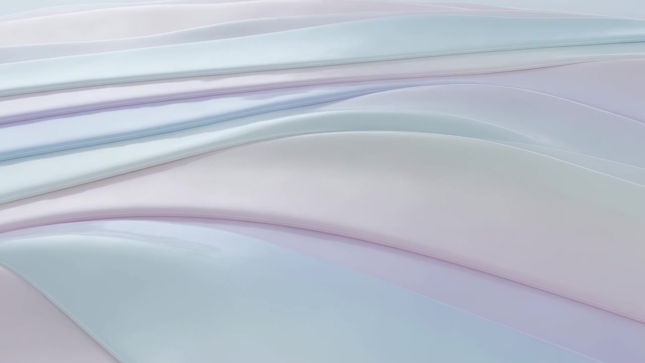 Advancing frames causing layered pastel ribbons undulating in digital backdrop, gaining satin depth
