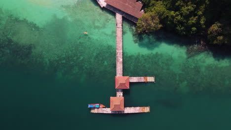 aerial view of tropical pier and jetty