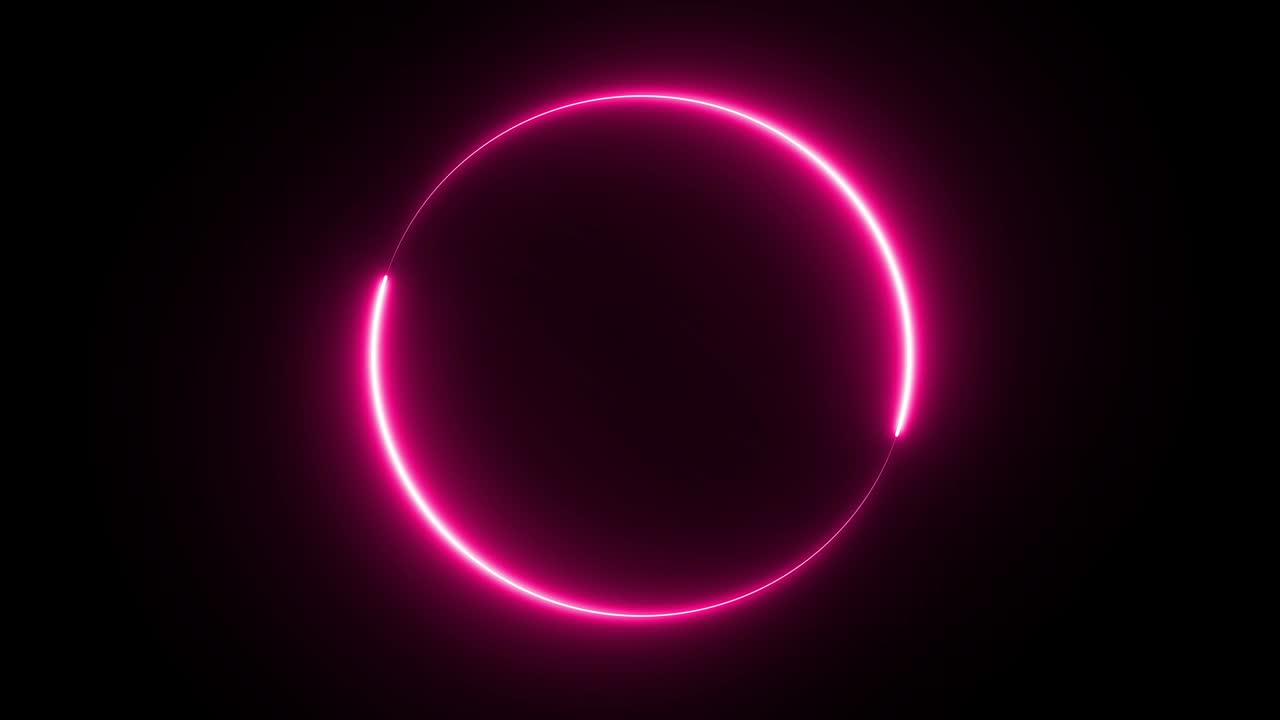 fondo abstracto con un patrón circular de neón, luz ultravioleta, líneas de neón luminosas