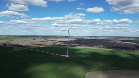 Multiple-wind-turbines-producing-renewable-energy.-Drone-view