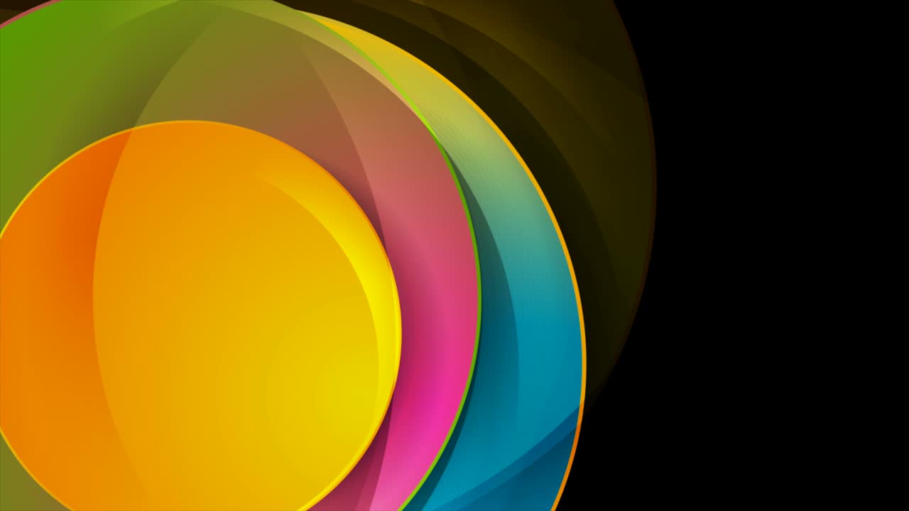 círculos brillantes y coloridos geometría abstracta fondo de movimiento