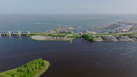 the port and marina at lauwersoog on the wadden sea in the netherlands