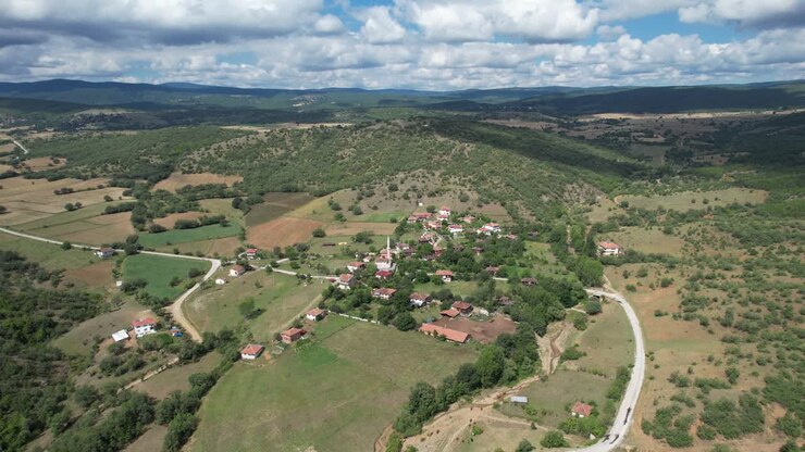 Vista Aerea Panoramica Rurale Naturale