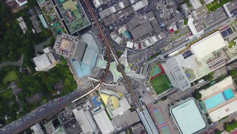 aerial view of bangkok city intersection