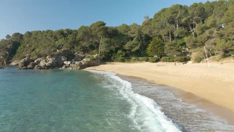 beautiful exotic empty beach in lloret de mar, spain