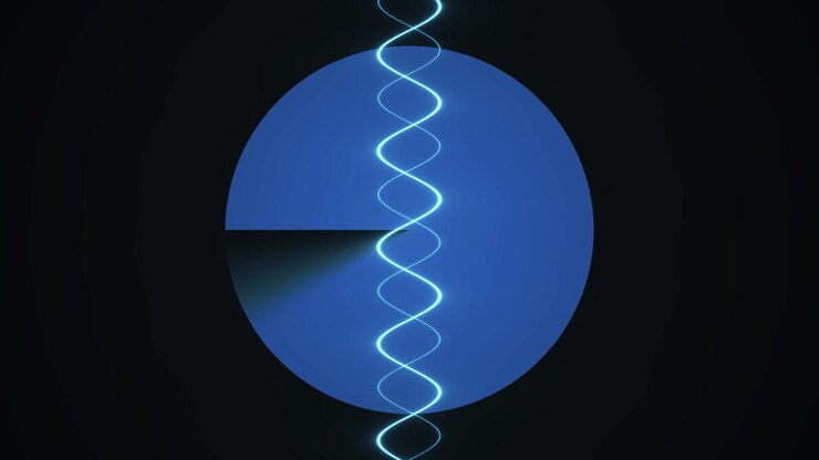 Animazione astratta di scansione radar rotante con onda sinusoidale luminosa