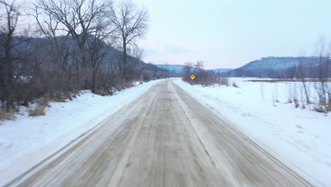 snowy country road in winter