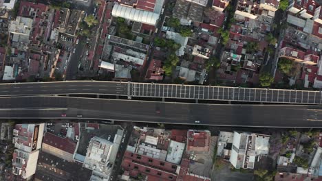 Cenital-Drone-Shot-of-a-freeway-with-no-traffic