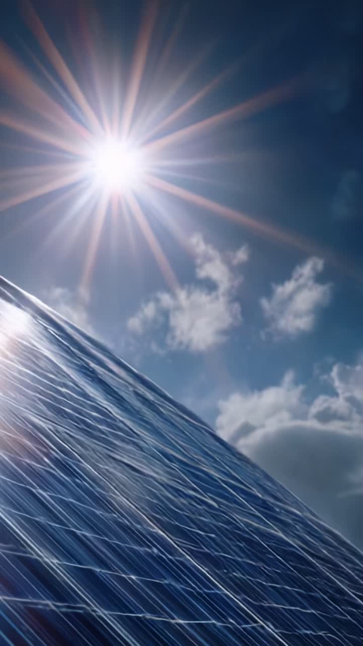 Captivating Solar Energy Panels Catching Sunlight with Majestic Cloudy Sky Above, Showcasing Modern Renewable Energy Solutions and the Power of Nature in Striking Visuals