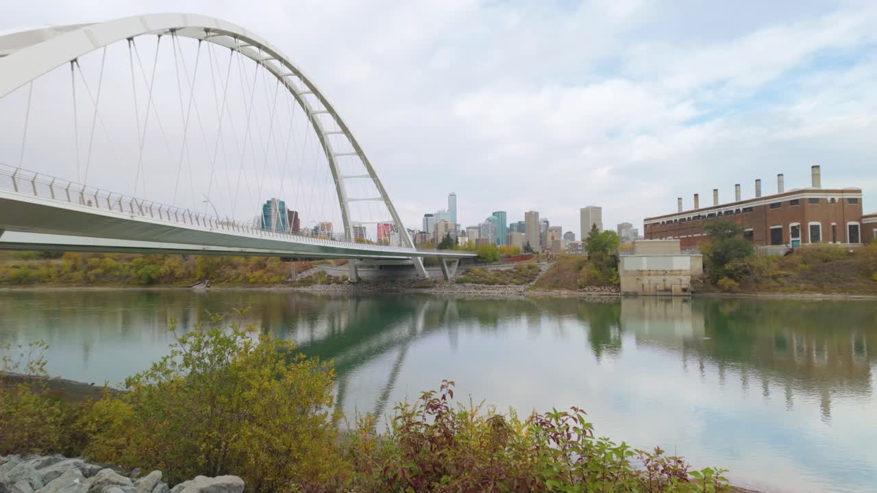 Over Looking The River and Bridge Down town Edmonton Alberta