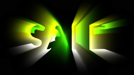 seamless loop searchlight sale sign animation ten seconds yellow green