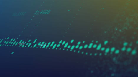 animación del procesamiento de datos financieros con estadísticas