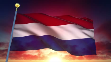 4k highly detailed flag of netherlands loopable