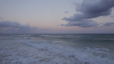 drone-video-of-a-beach-in-Mexico-during-moonrise