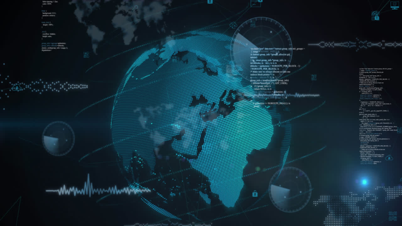 Animation of data processing over globe