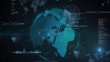 animation of data processing over globe