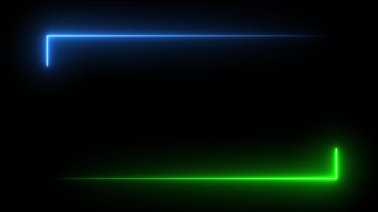 Abstract Neon Glowing Lines and Frames on Dark Background