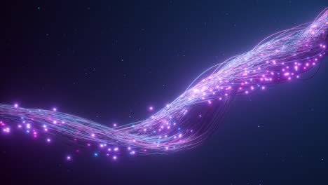 abstract glowing fiber optic network