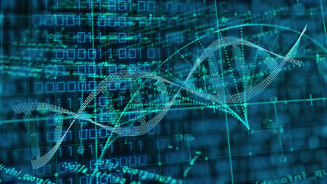 Animación-De-La-Cadena-De-ADN-Durante-El-Procesamiento-De-Datos.